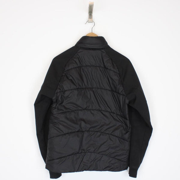 CP Company Black Quilted Hybrid Soft Shell Full Zip Lens Jacket