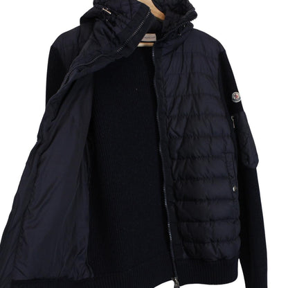 Moncler Navy Blue Full Zip Down Maglione Tricot Cardigan Jacket