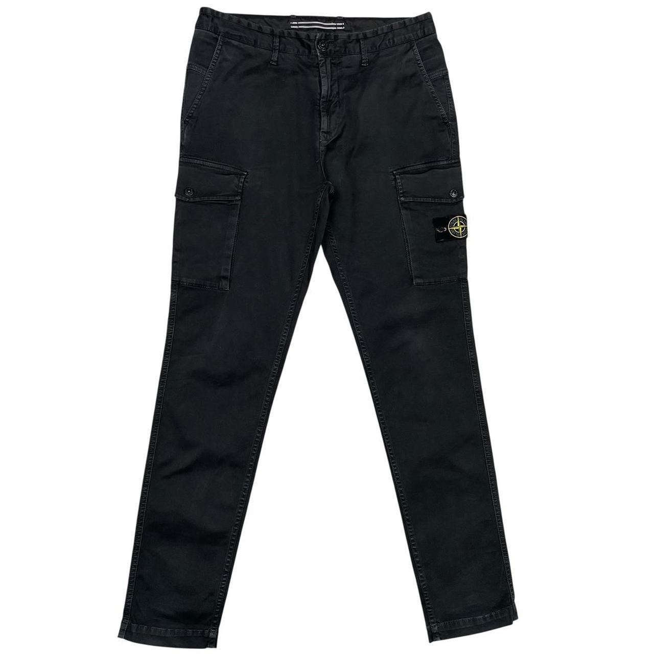 Stone Island AW 2021 Black Slim Fit Cargo Trousers
