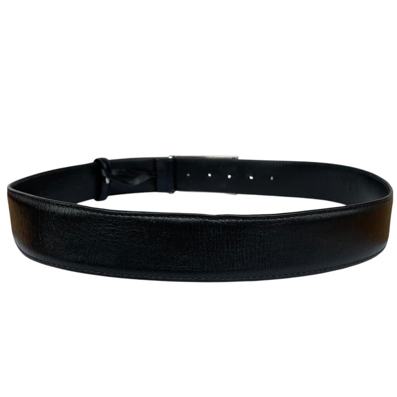 Versace Black and Silver Leather Belt