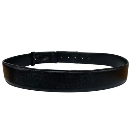 Versace Black and Silver Leather Belt