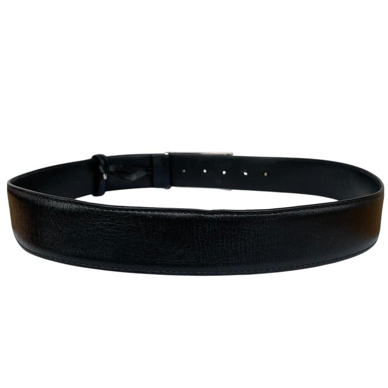 Versace Black and Silver Leather Belt