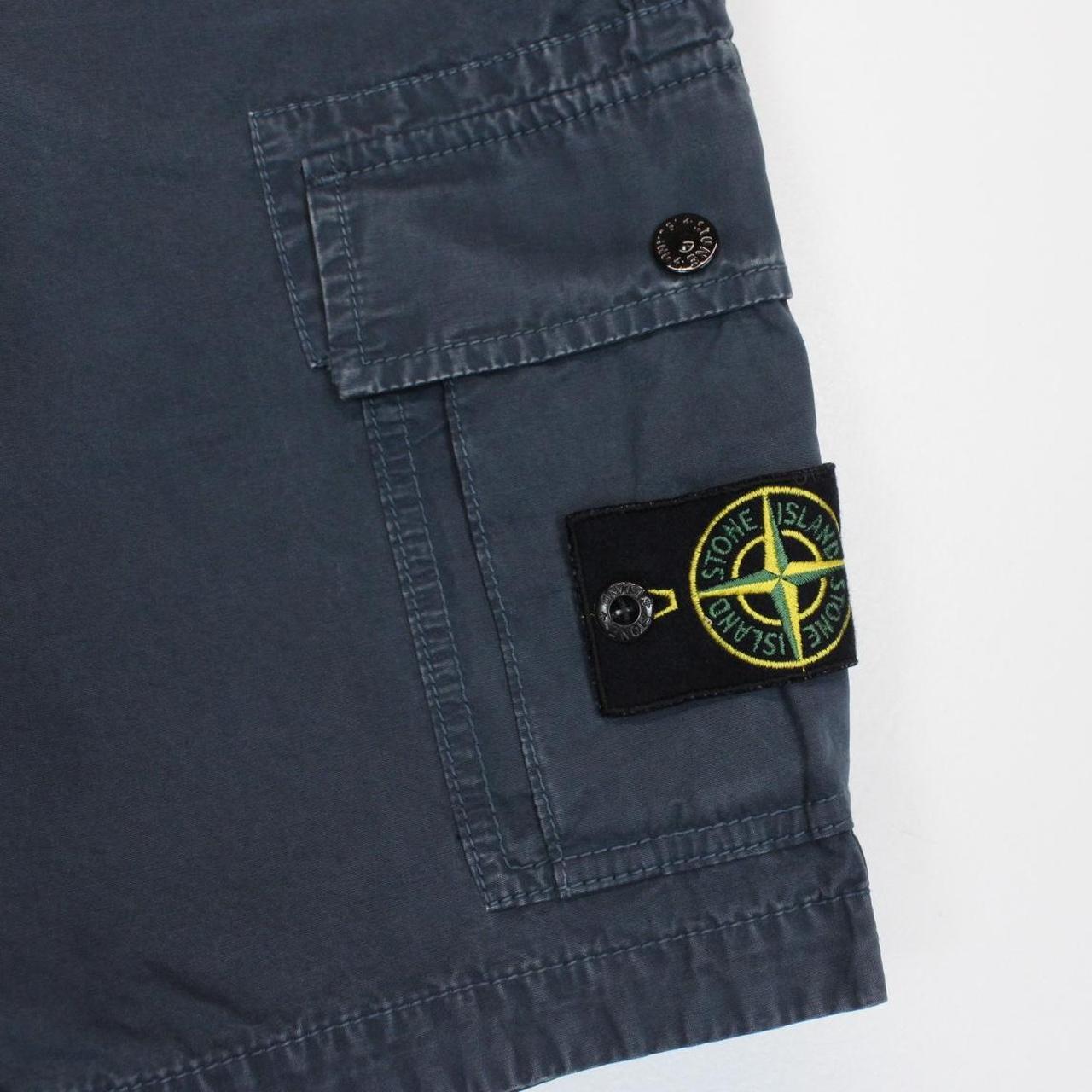 Stone Island Navy Blue Bermuda Cotton Cargo Shorts