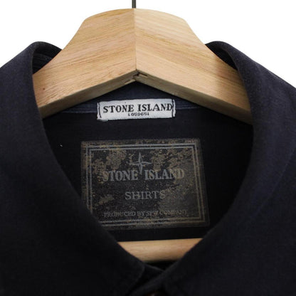 Vintage Stone Island SS 2008 Navy Blue 3/4 Sleeve Cotton Shirt