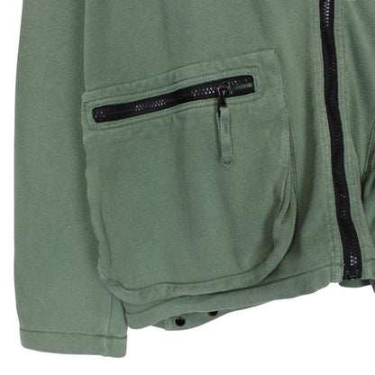 Stone Island SS 1995 Green Full Zip Cotton Sweatshirt