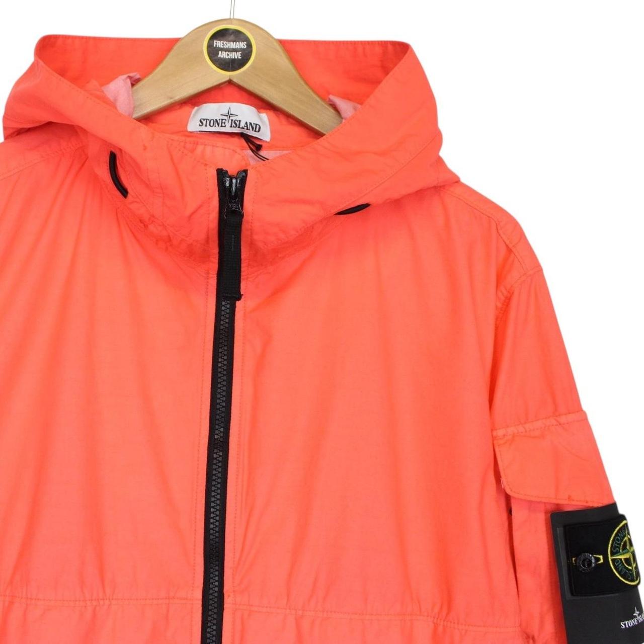 Stone Island Naslan Light Watro SS 2022 Orange Full Zip Hooded Jacket