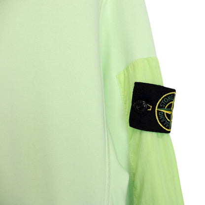Stone Island SS 2023 Green Cotton Nylon Detail Hoodie Jumper