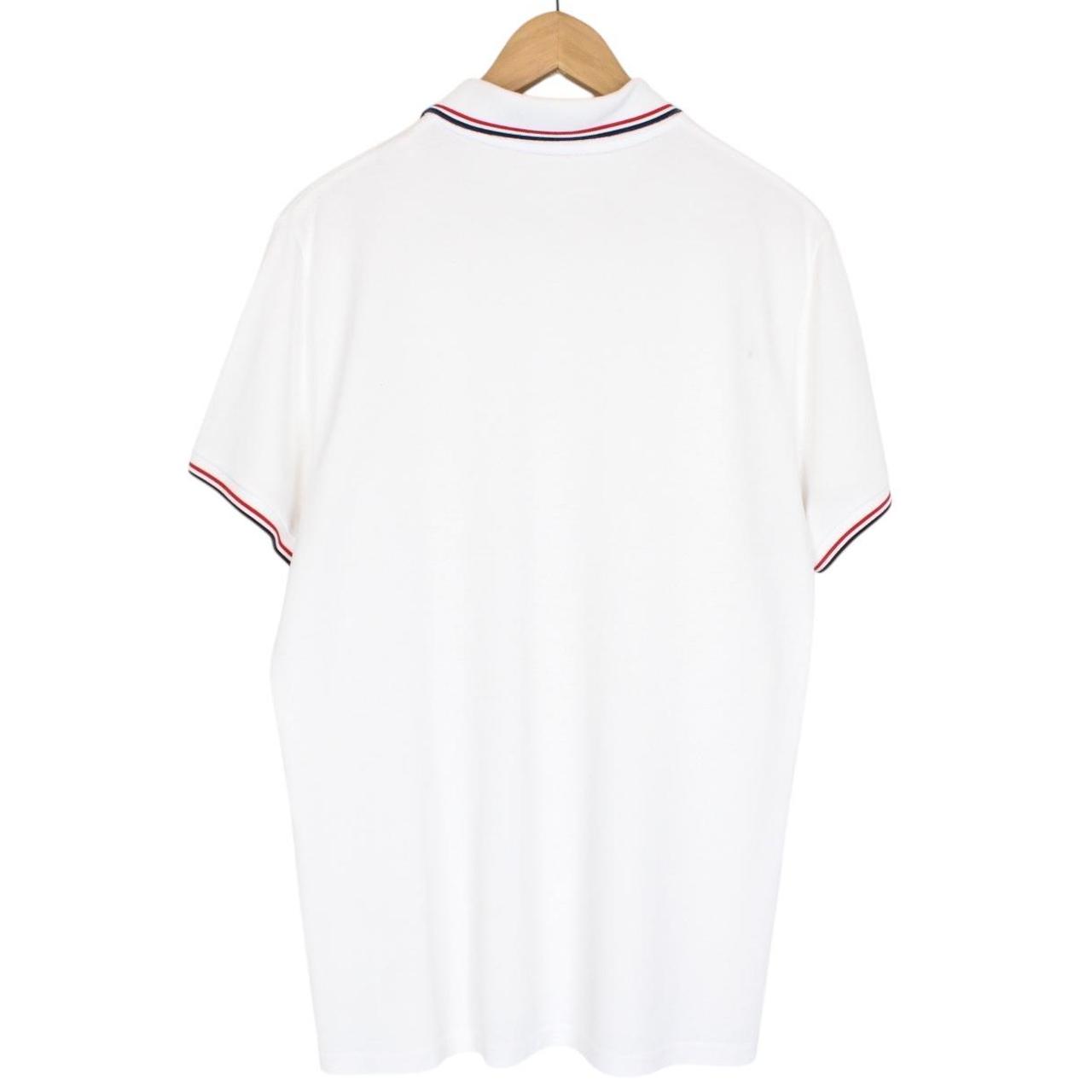 Moncler Maglia Manica Corta White Short Sleeve Cotton Polo Shirt