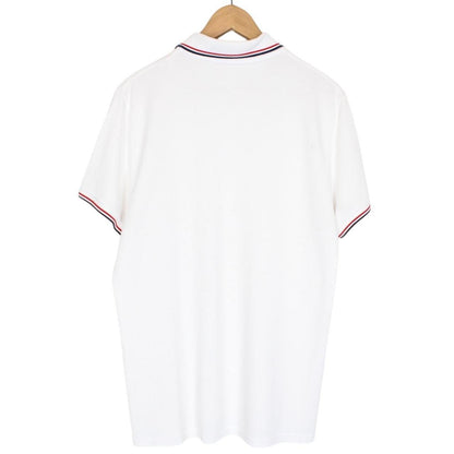 Moncler Maglia Manica Corta White Short Sleeve Cotton Polo Shirt