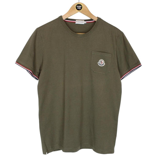 Moncler Maglia Khaki Green Classic Logo Short Sleeve T-Shirt