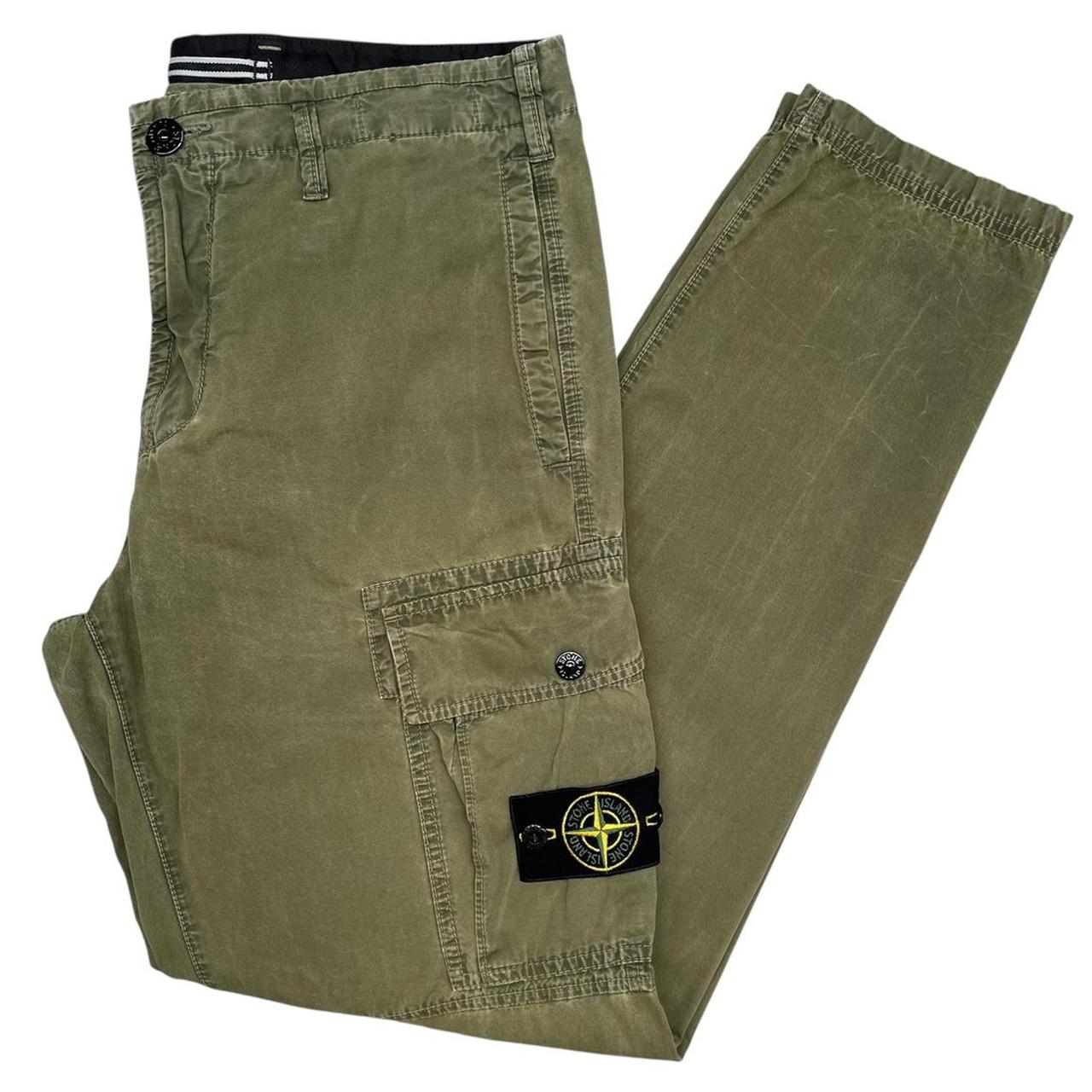Stone Island SS 2022 Green Slim Fit Cargo Trousers