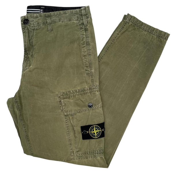 Stone Island SS 2022 Green Slim Fit Cargo Trousers