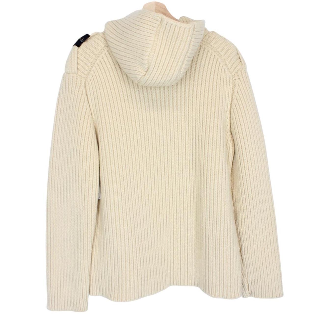 Vintage Stone Island AW 2006 Beige Ribbed Wool Knit Hoodie