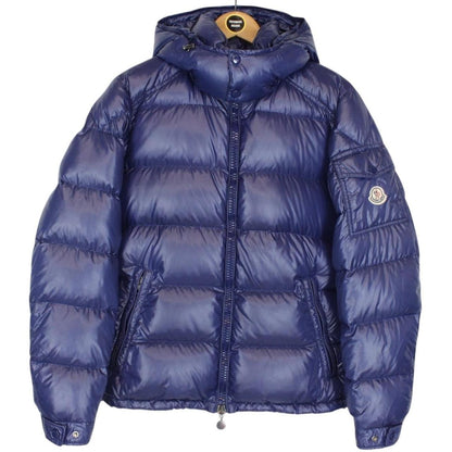 Moncler Maya Navy Blue Full Zip Hooded Down Puffer Jacket