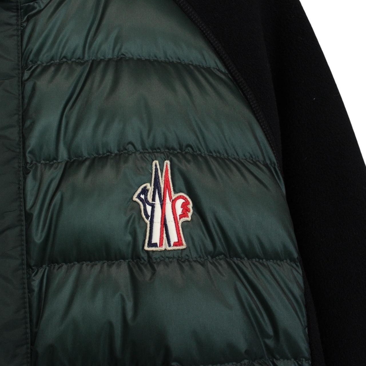 Moncler Green and Black Full Zip Down Maglia Cardigan Jacket
