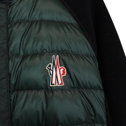 Moncler Green and Black Full Zip Down Maglia Cardigan Jacket
