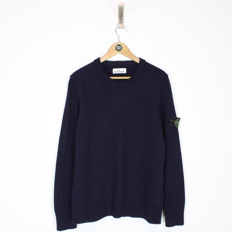 Stone Island AW 2016 Navy Blue Wool Knit Sweatshirt Jumper