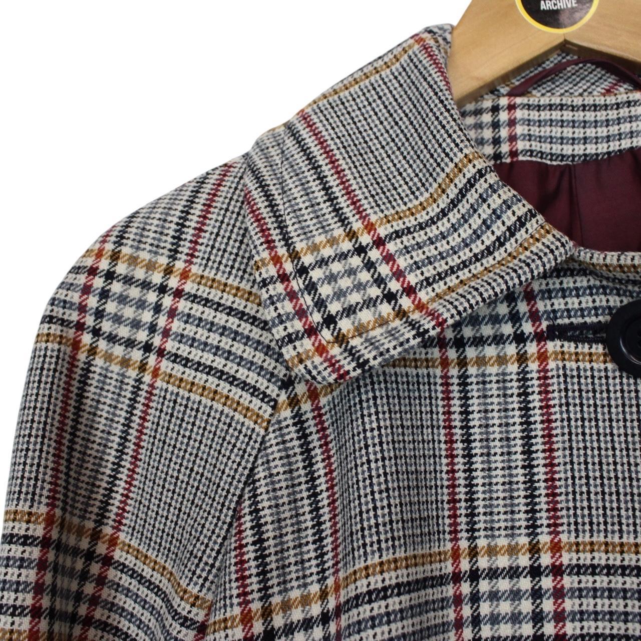 Vintage Aquascutum Multicoloured Plaid Check Wool Blend Coat