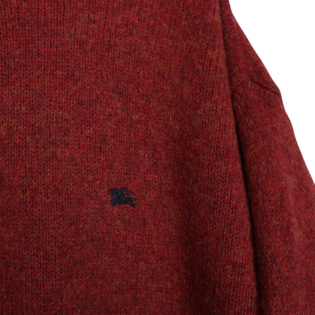 Vintage Burberry London Red Wool Knit Jumper