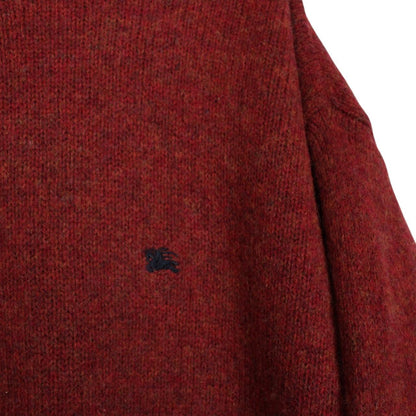 Vintage Burberry London Red Wool Knit Jumper