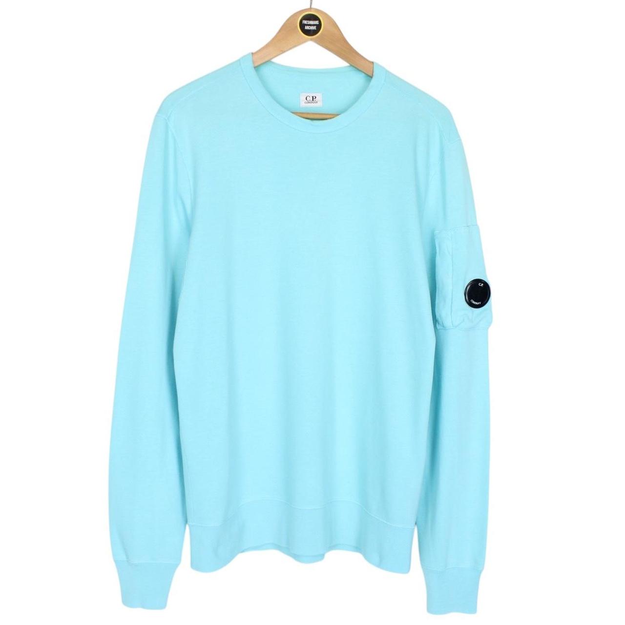 CP Company Aqua Blue Goggle Lens Cotton Sweatshirt Jumper