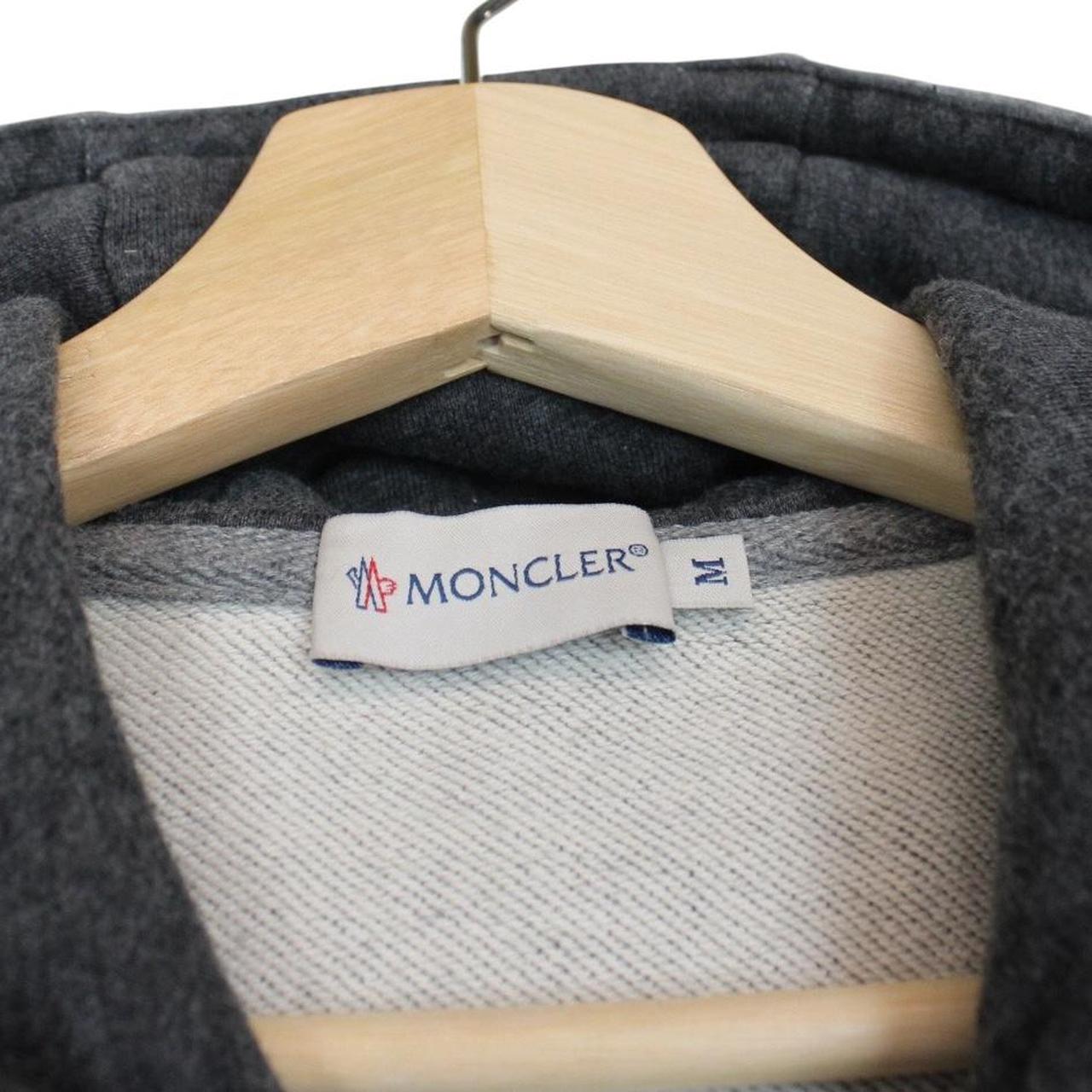 Moncler Maglia Grey Full Zip Logo Cotton Hoodie Jumper