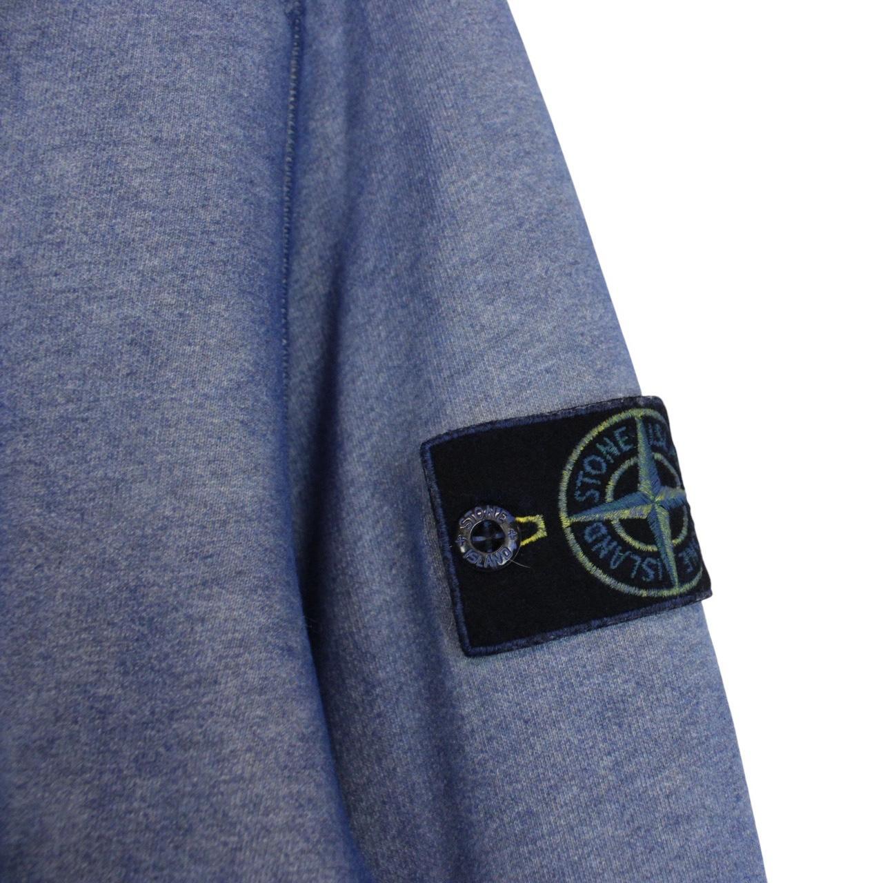 Stone Island AW 2020 Blue Dust Treatment Crew Neck Sweatshirt Jumper
