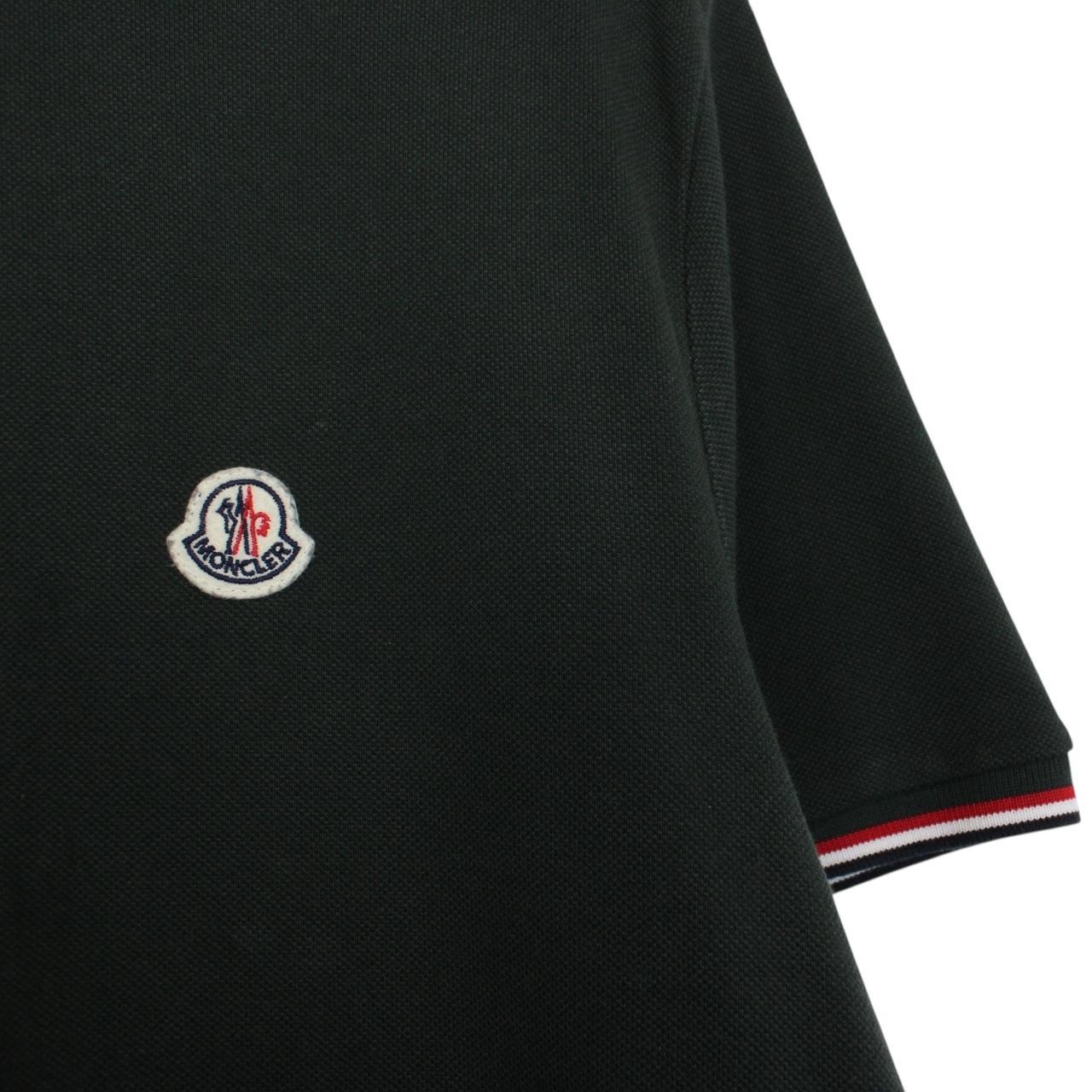 Moncler Maglia Manica Corta Green Short Sleeve Cotton Polo Shirt