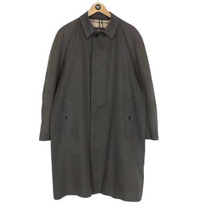 Vintage 80s Burberry Dark Grey Single Breasted Trench Coat