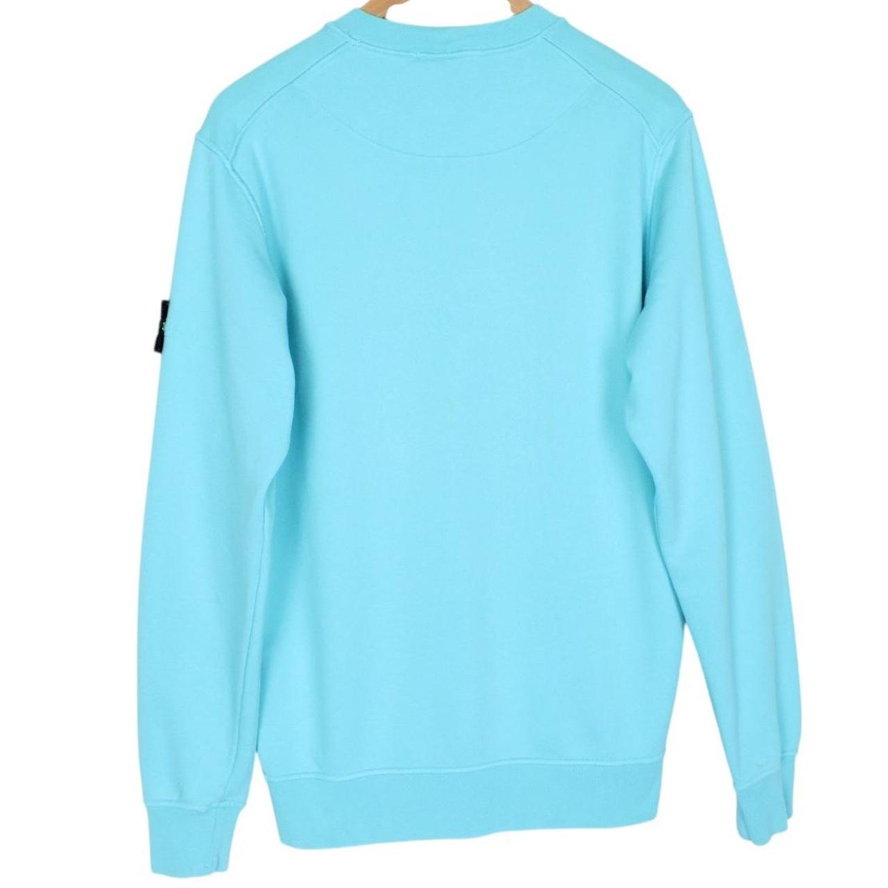 Stone Island Turquoise Blue Cotton Sweatshirt Jumper