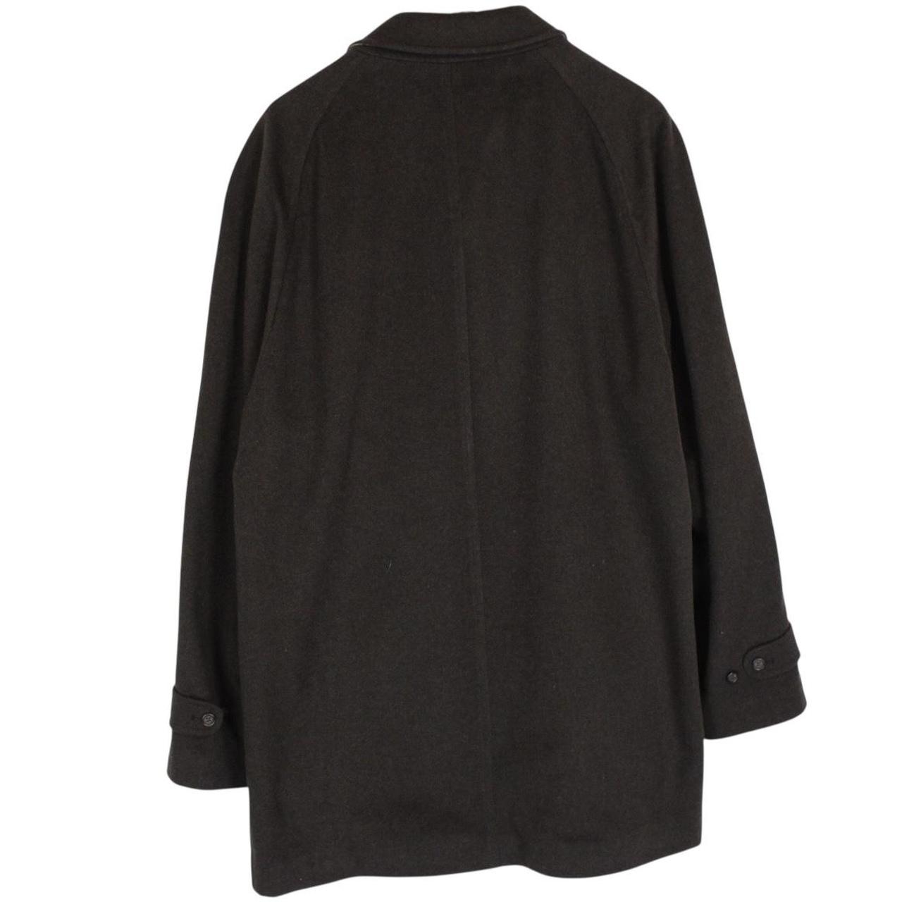 Vintage Burberry London Brown Nova Check Lined Merino Wool Blend Coat