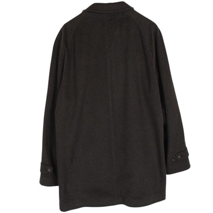 Vintage Burberry London Brown Nova Check Lined Merino Wool Blend Coat