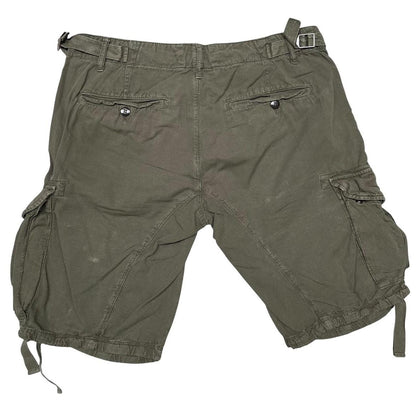 CP Company Khaki Green Cotton Lens Cargo Shorts