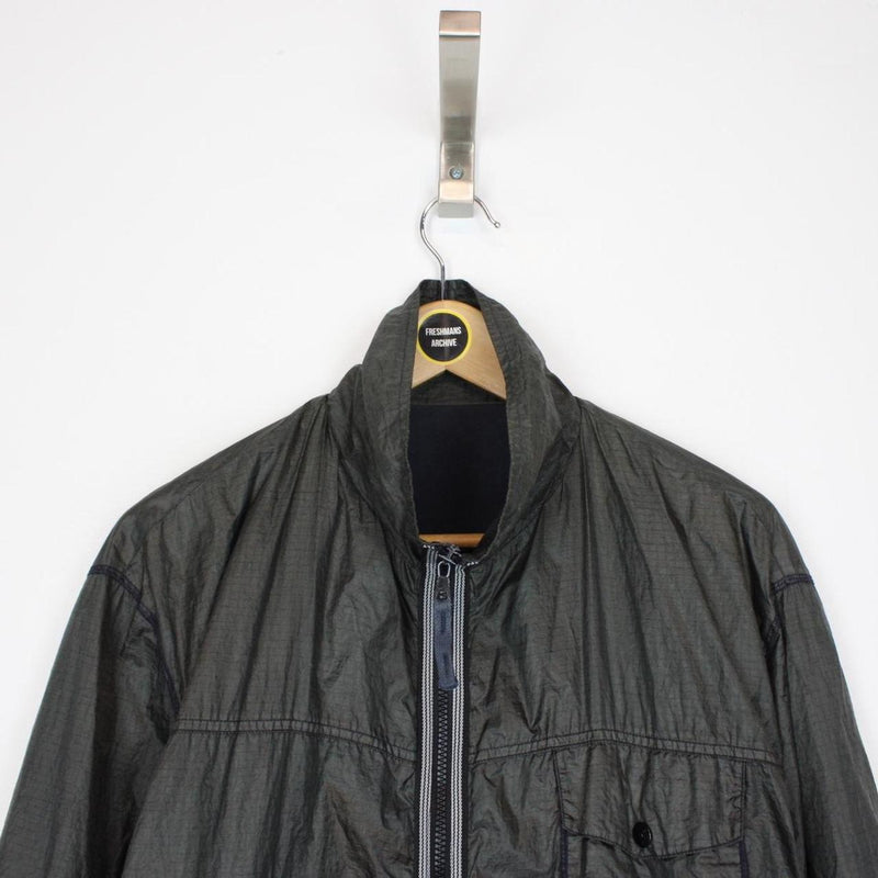 Vintage Stone Island SS 1996 Navy Blue and Grey Reversible Green Edge Badge