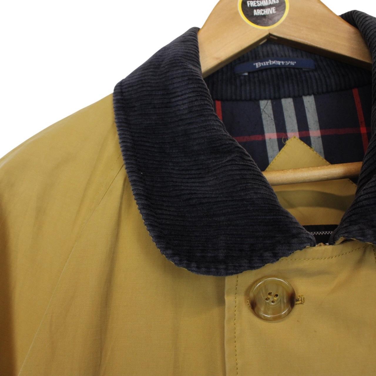 Vintage 90s Burberry Mustard Yellow Nova Check Lined Quilted Coat