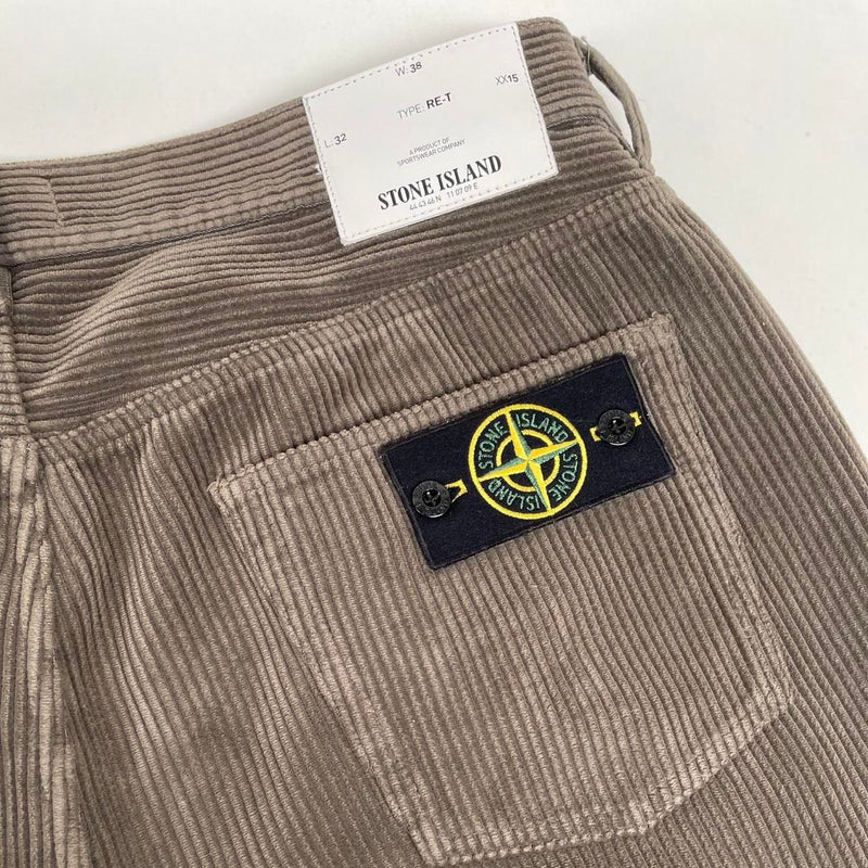 Stone Island AW 2018 Khaki Brown RE-T Fit Cotton Corduroy Trousers