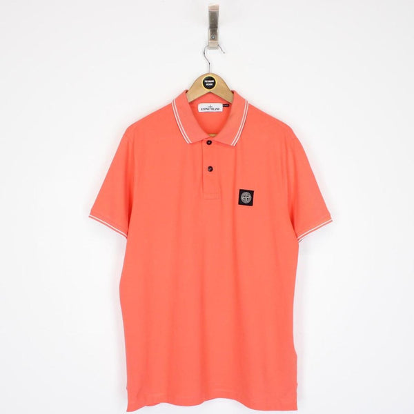 Stone Island Orange Short Sleeve Compass Polo Shirt