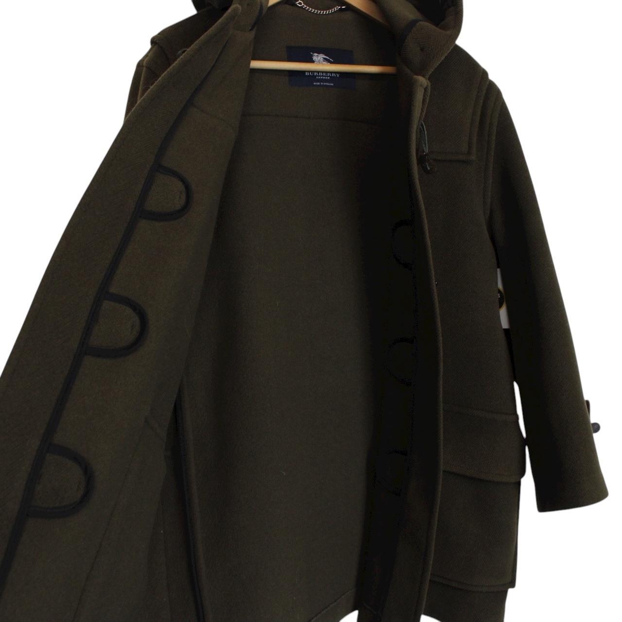 Vintage Burberry London Khaki Green Wool Duffle Coat