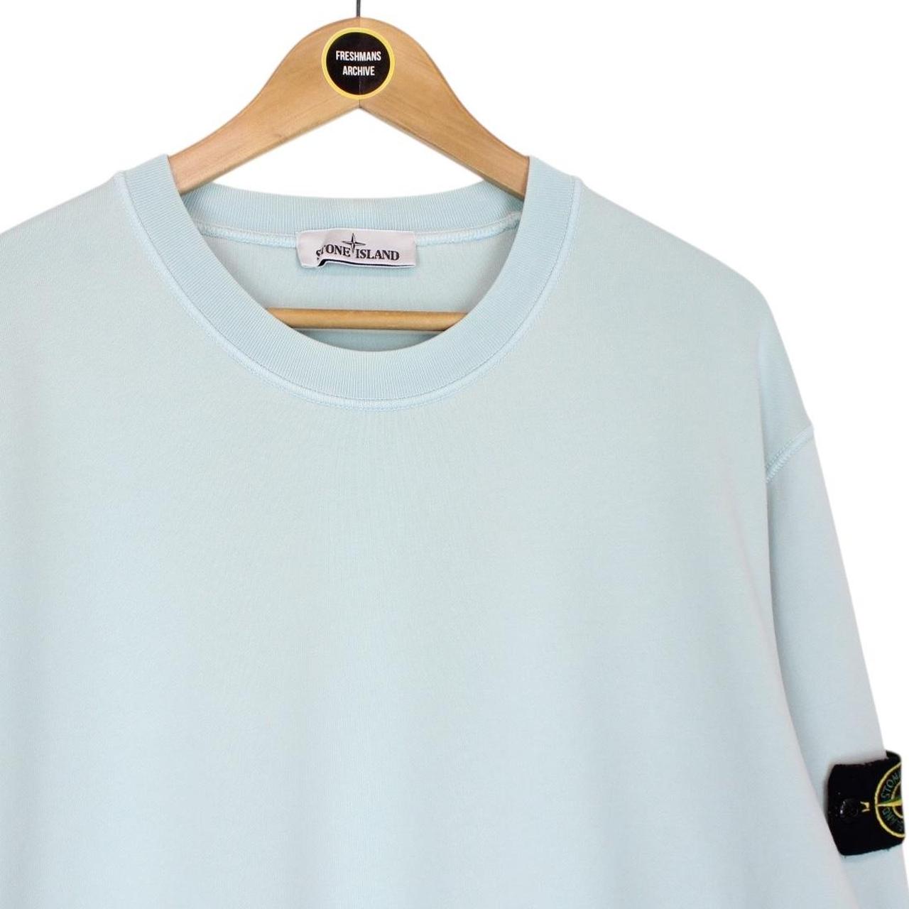 Stone Island SS 2022 Light Blue Cotton Sweatshirt Jumper