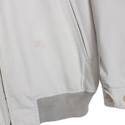 Vintage 90s Burberry Beige Cotton Blend Bomber Jacket