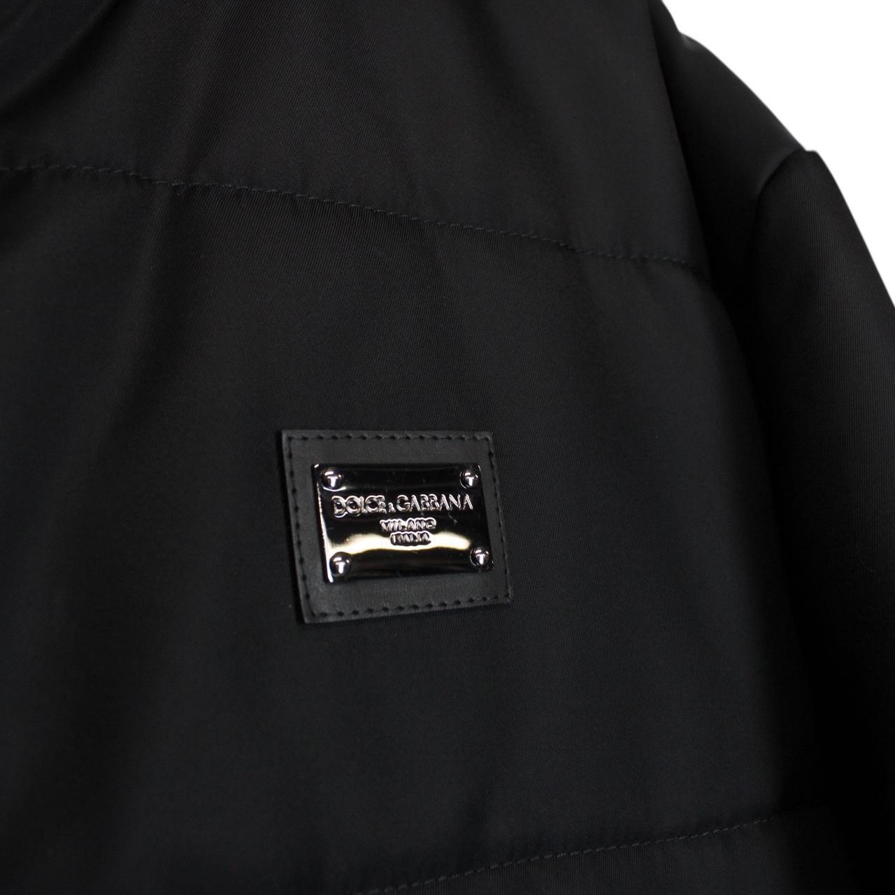 Dolce &amp; Gabbana Black Logo Tag High Neck Padded Jacket