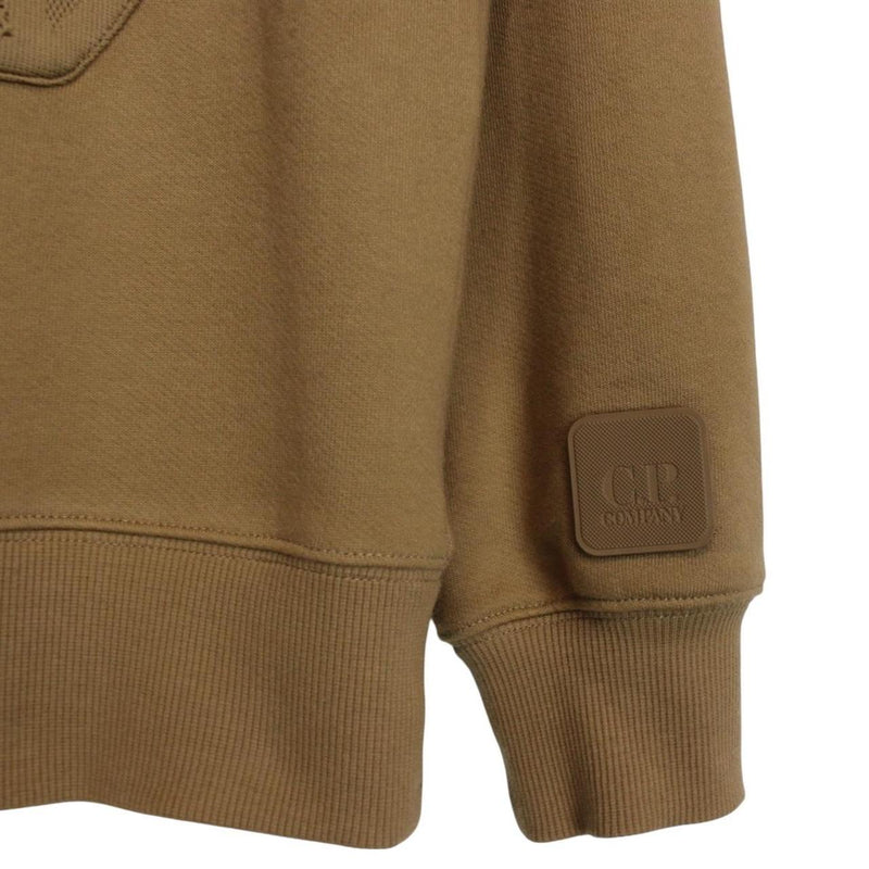 CP Company Metropolis Series Tan Brown Cotton Hoodie Jumper