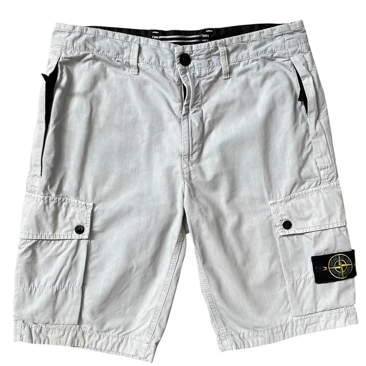 Stone Island SS 2024 Light Blue Bermuda Cotton Cargo Shorts