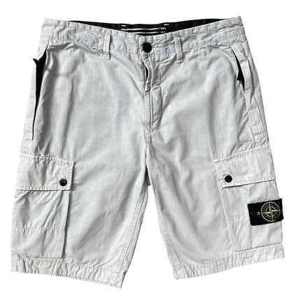 Stone Island SS 2024 Light Blue Bermuda Cotton Cargo Shorts