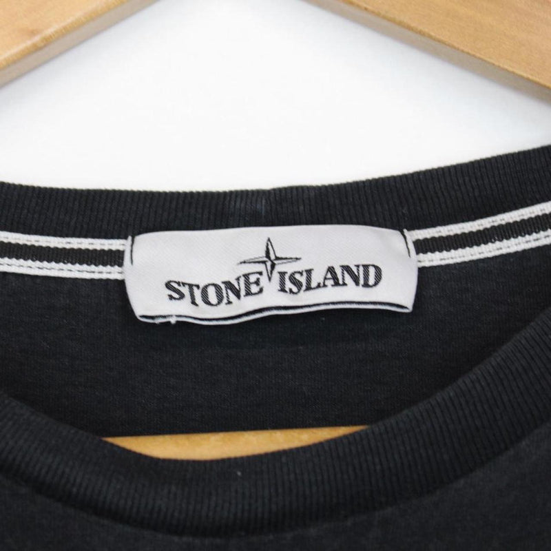 Stone Island SS 2021 Black Short Sleeve Logo Print Cotton T-Shirt