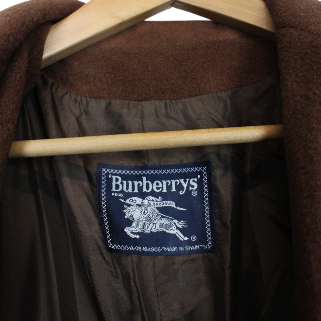 Vintage 90s Burberry Brown Wool and Camelhair Coat