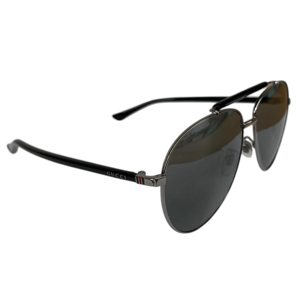 Gucci Black GG0014S-003 Ruthenium Aviator Sunglasses