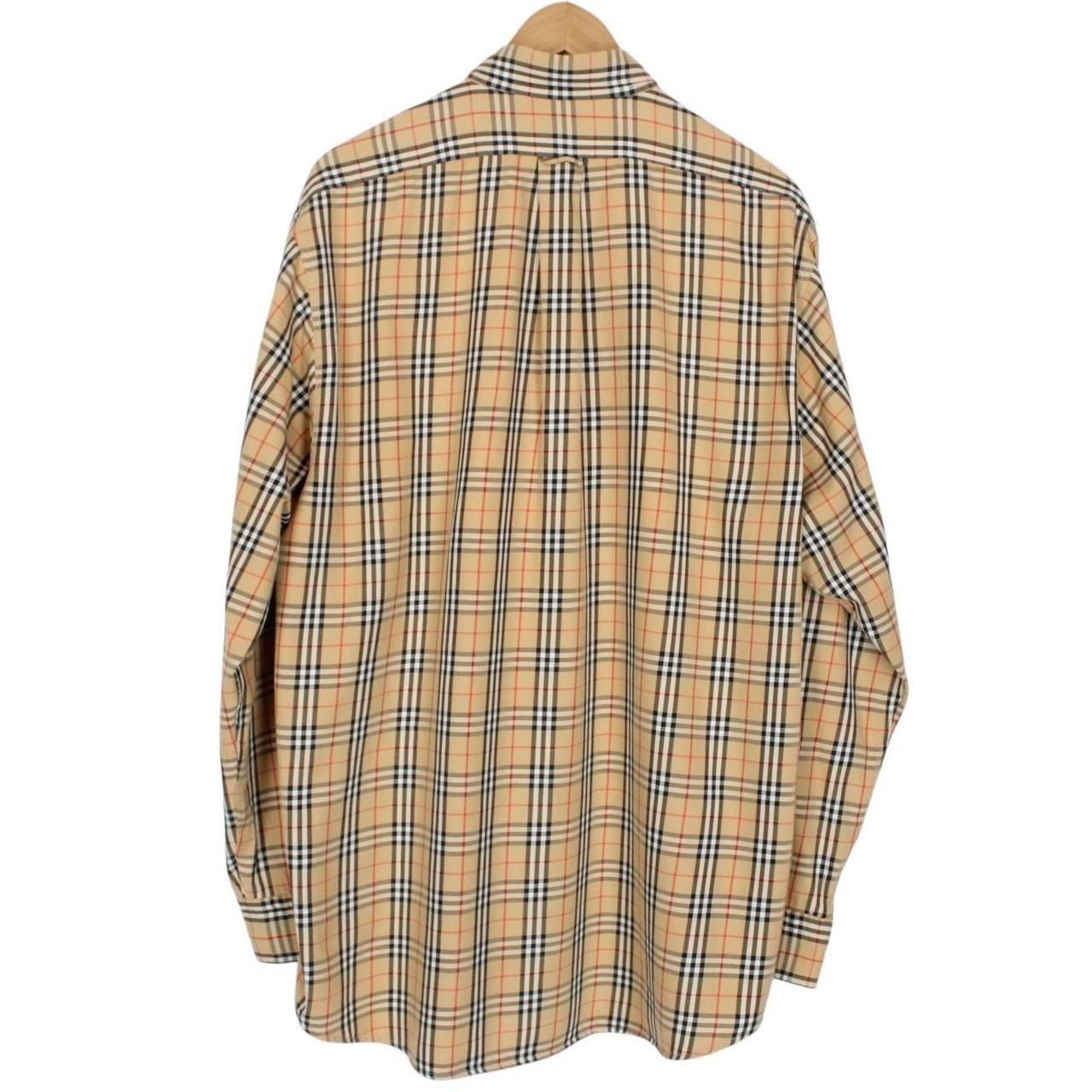 Vintage 90s Burberry Beige Nova Check Cotton Long Sleeve Shirt