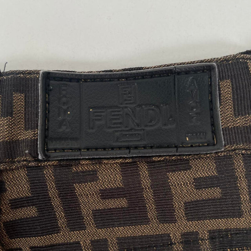 Vintage 90s Fendi Brown Zucca Monogram High Waisted Jeans