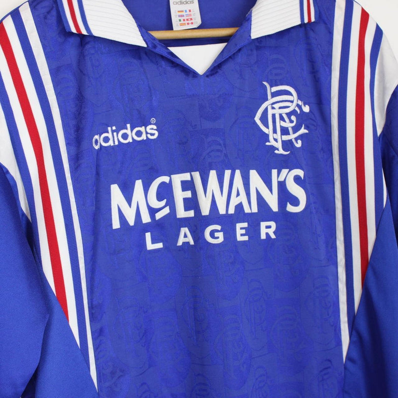 Vintage Adidas Rangers 1996/97 Blue Home Football Shirt